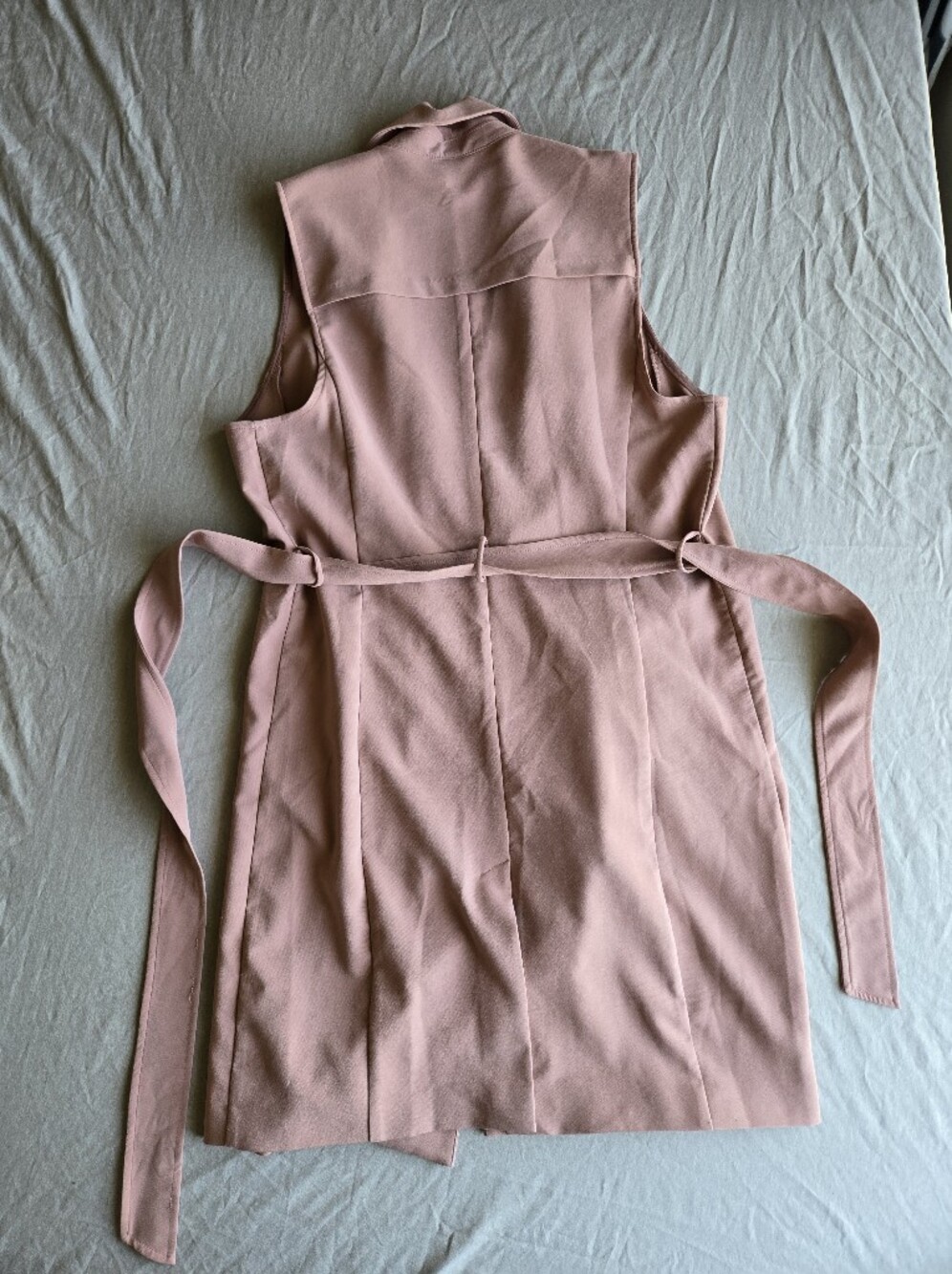 Dynamite Dusty Pink 2-in-1 Sleeveless Trench Coat Dress Size Medium - Picture 9 of 9